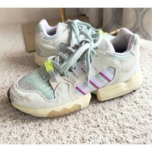 Adidas ZX Torsion Green Tint Women’s Mesh Suede Sneakers Purple Striped Size 8